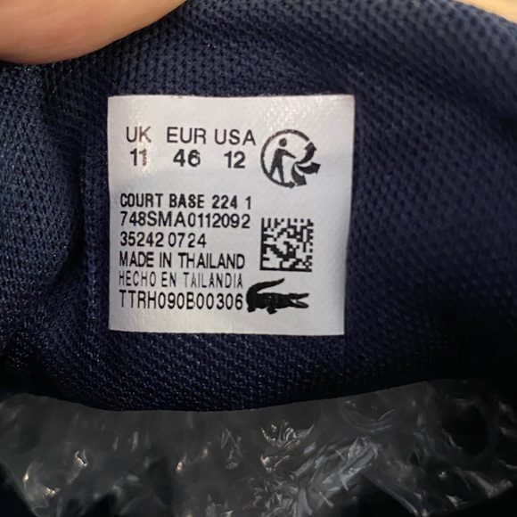 Lacoste Leather Sneakers in navy & white Size 12 - Picture 9 of 12